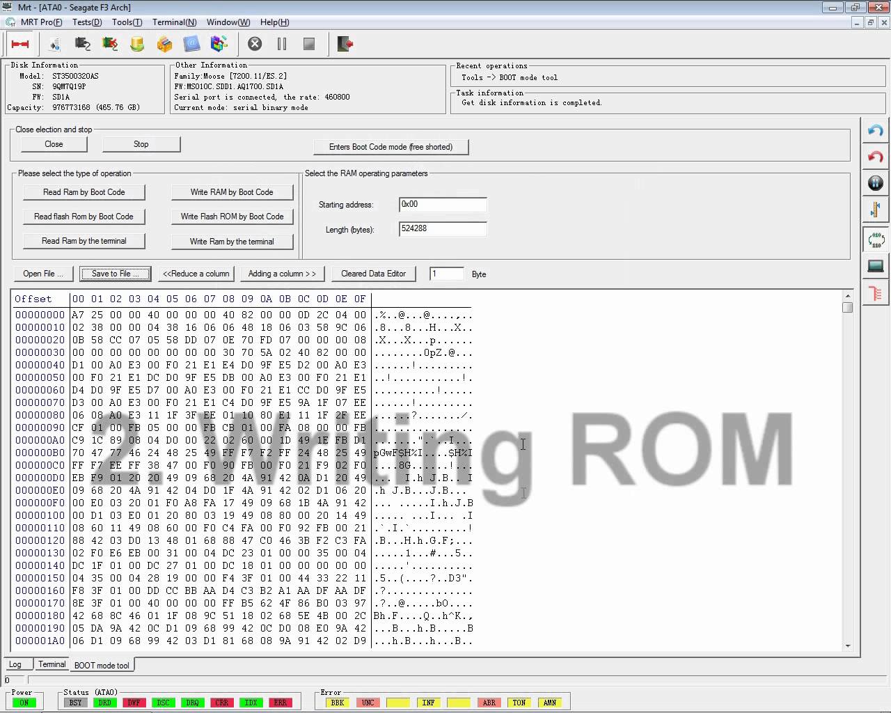 如何使用 MRT Pro读写希捷F3 ROM